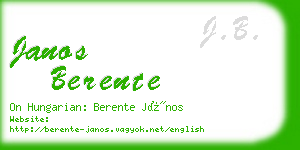 janos berente business card